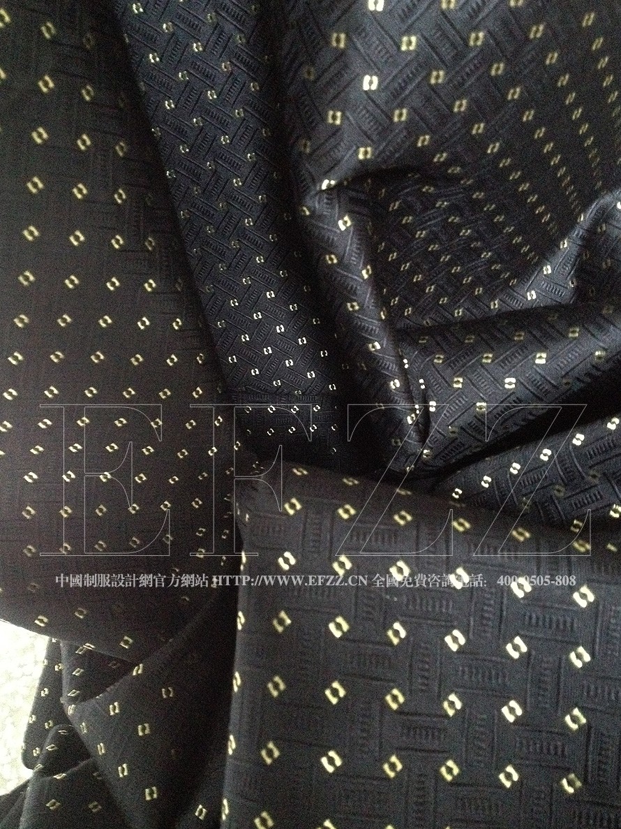 黑底金点提花制服面料41-2