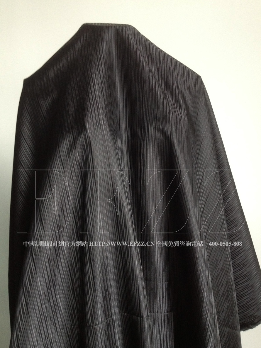 黑色暗细条纹高密度提花布面料