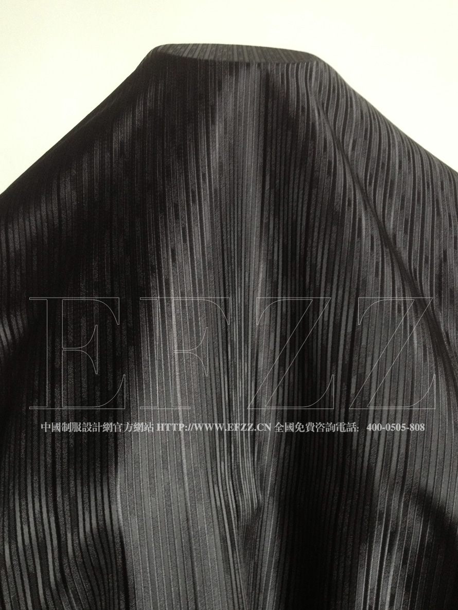 黑色暗细条纹高密度提花布面料