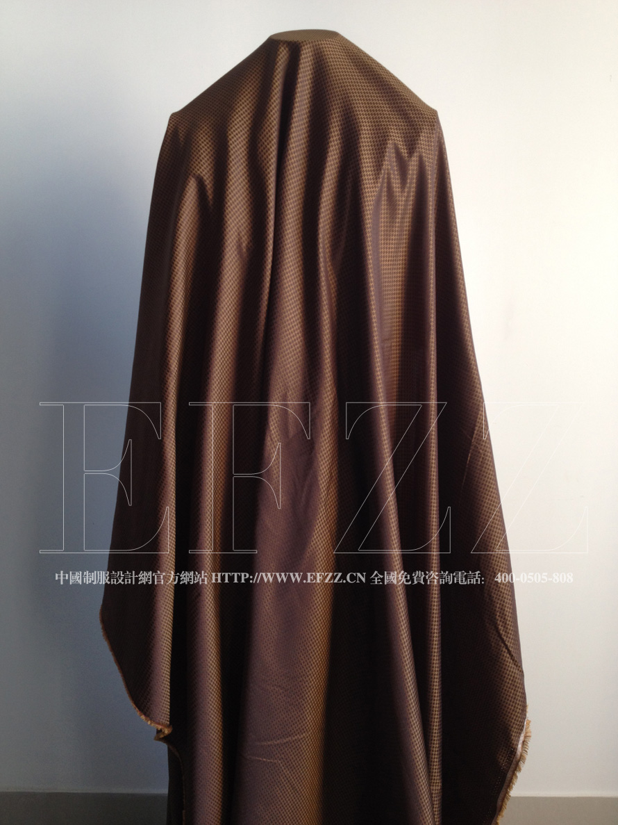 咖啡色时尚小千鸟格提花服装面料 651-3