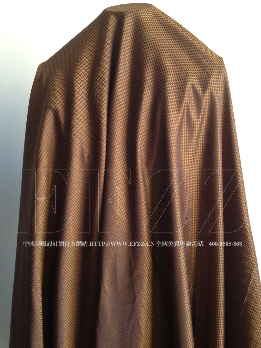 咖啡色时尚小千鸟格提花服装面料 651-3