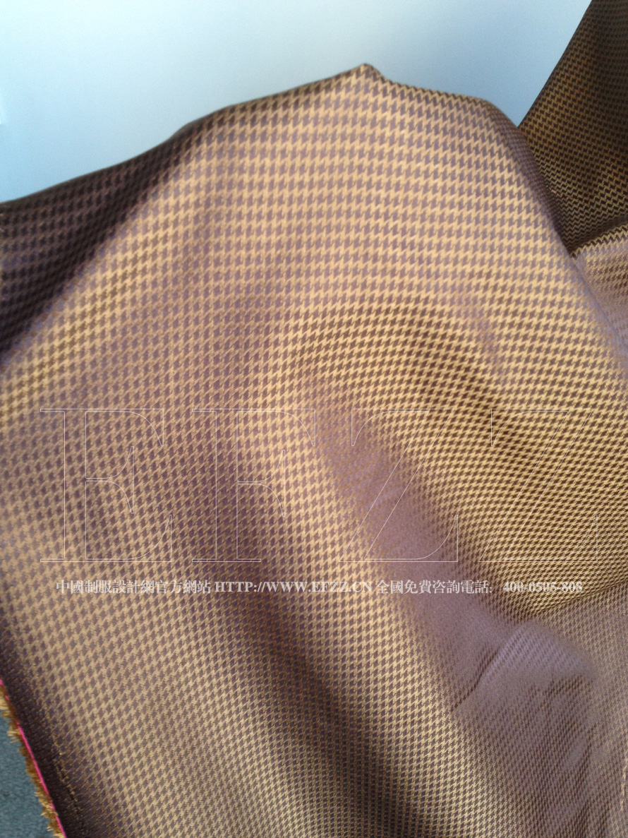 咖啡色时尚小千鸟格提花服装面料 651-3