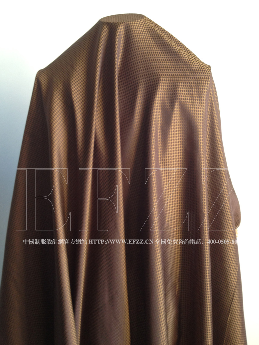 咖啡色时尚小千鸟格提花服装面料 651-3