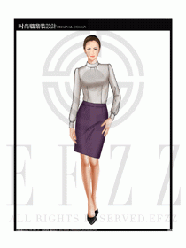 女时尚职业装长袖衬衫设计图226
