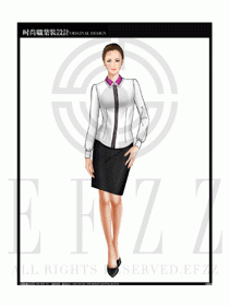 女时尚职业装长袖衬衫设计图232