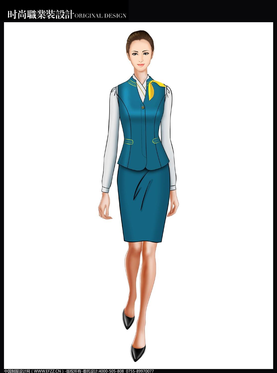 女职业装衬衫马夹设计