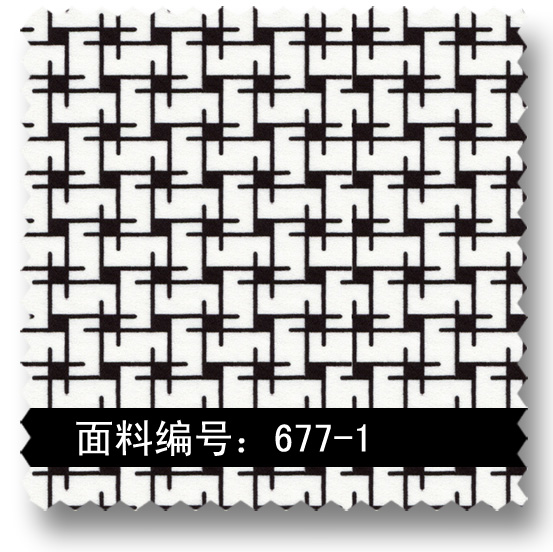白风车麻纱印花面料677-1