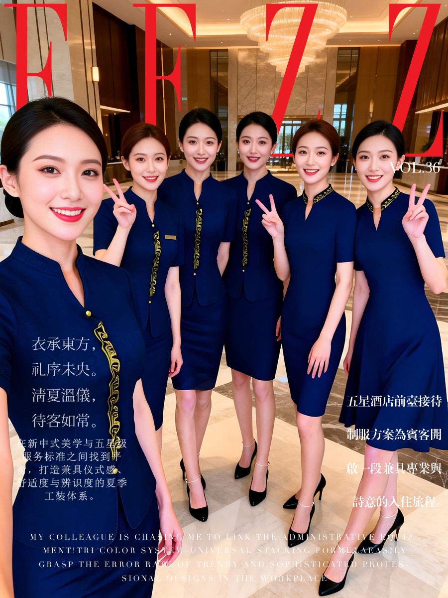 五星酒店大堂前台接待制服定制画册案例