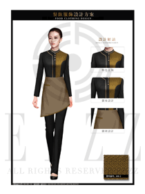 浅咖色长袖女款中餐传菜员服装款式图185