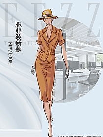 新款女职业装夏装服装款式图1218