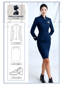 航空乘务蓝色制服：专业与优雅的空中名片