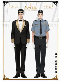 酒店门童西装衬衫款保安行李生工作服手绘作品