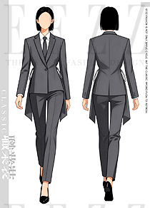 「深灰先锋」原创手绘燕尾下摆商务西装定制案例