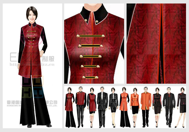 中国传统特色酒店制服设计