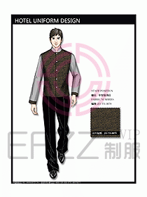 中餐服务员制服设计效果图1144
