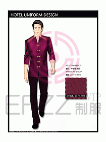 中餐服务员制服设计效果图1146