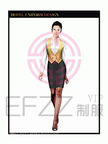 酒店西餐服务生制服设计图785